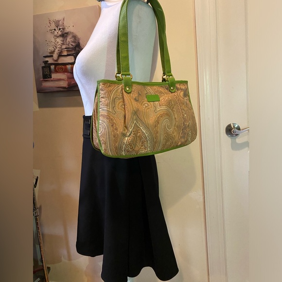 Etro Paisley Canvas and Leather Bag - Picture 2 of 12